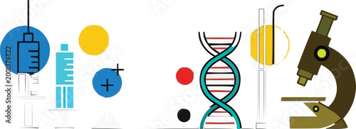 Medical Science is a creative artwork set featuring a DNA helix.