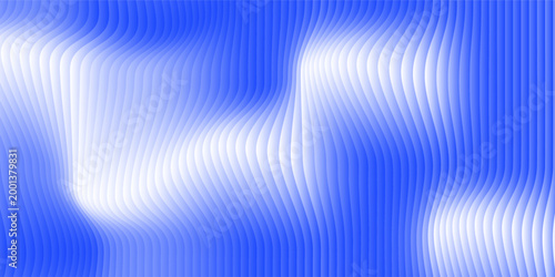 Abstract vertical blue light bar pattern background with glowing cyan center, creating a vibrant digital sound wave or equalizer effect, isolated on