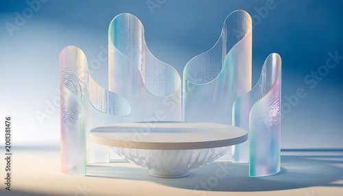 Luxury Cosmetic Product Display Podium with Marble Background, Elegant Beauty Mockup, Premium Skincare Branding Scene, Minimalist Marble Stage for Perfume and Makeup Products