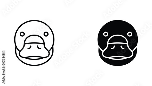 Minimalist duck head vector icon representing waterfowl poultry or farm animal concepts