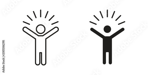 Foto Self confidence icon line style collection