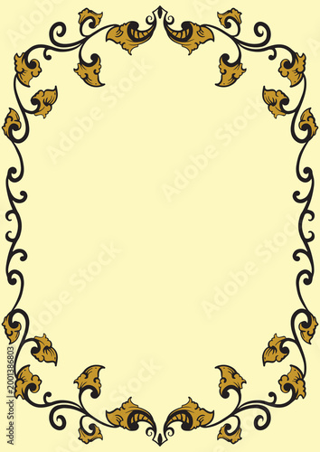 Decorative Gold Frame with Classic Elegant Ornament Style