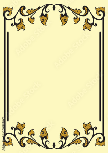Premium Gold Ornamental Frame with Symmetrical Design