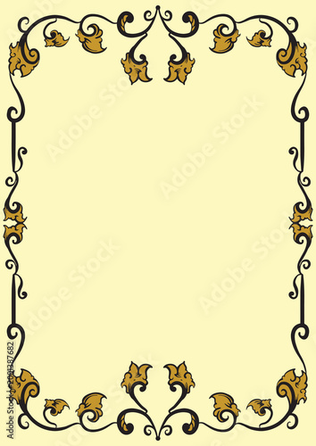 Luxury Decorative Vertical Frame with Gold Ornament Style