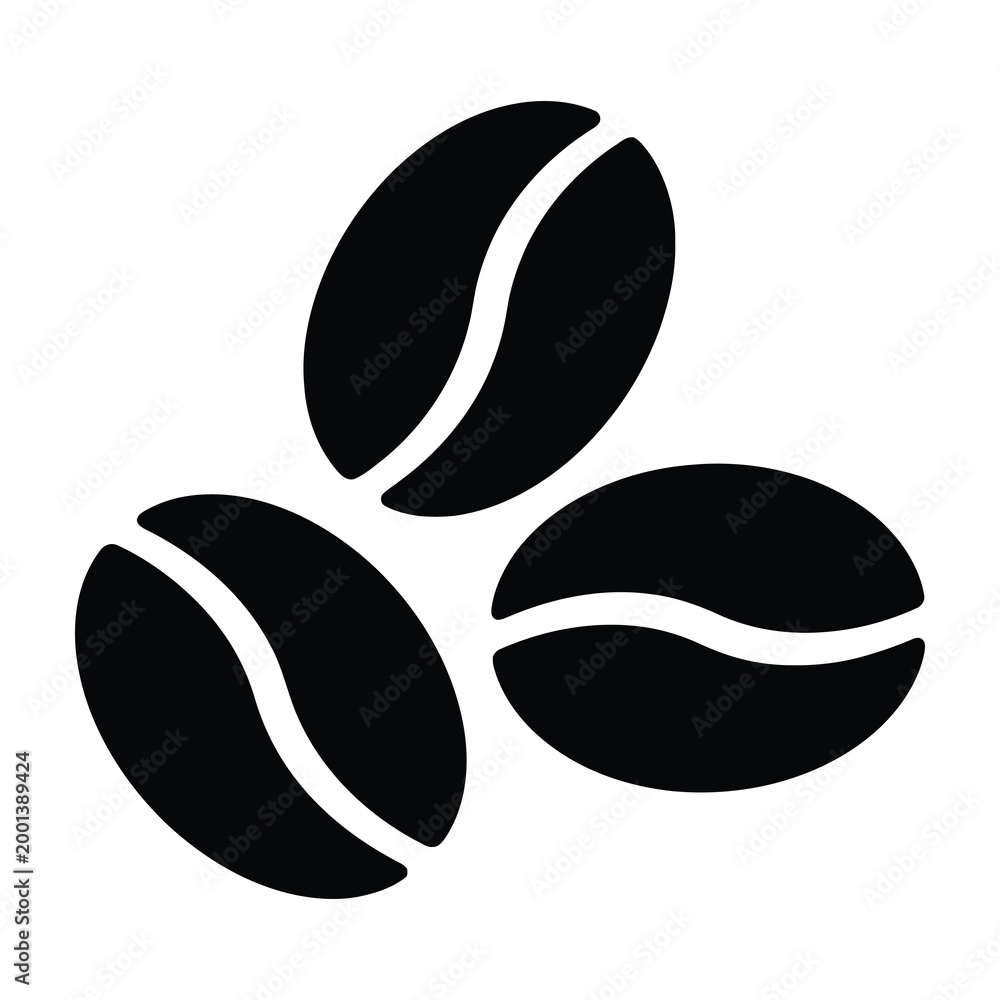 Fototapeta premium Black coffee beans icon