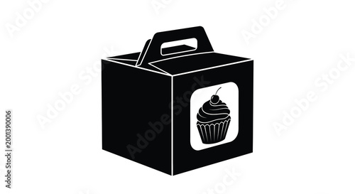 cupcake box with handle silhouette high quality professional