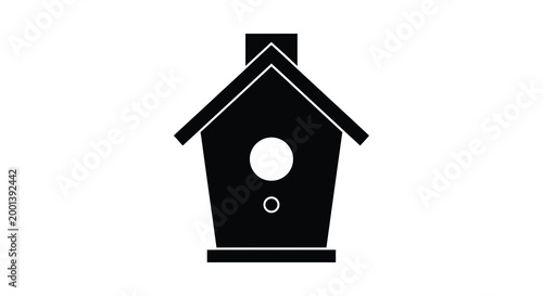 birdhouse silhouette on white background high quality professional