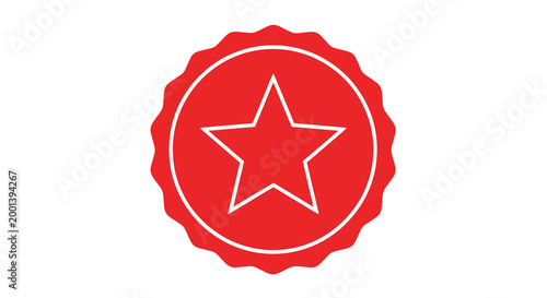 red star badge with white outline silhouette