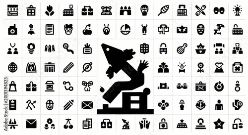 Silhouette of a person jumping over a hurdle in a stylized graphic.