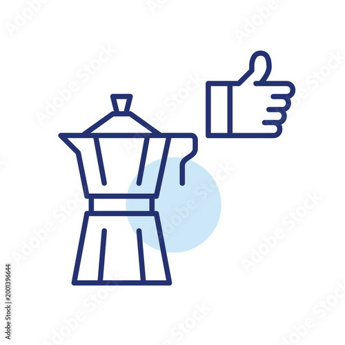 Moka coffee maker and like. Favorite brews. Pixel perfect, editable stroke vector icon