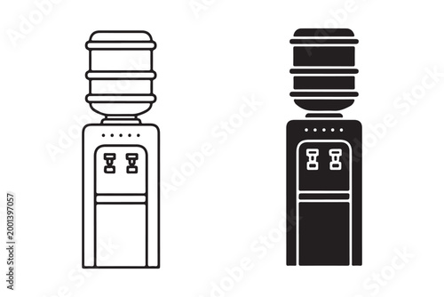 Office water cooler station icon isolated on white background