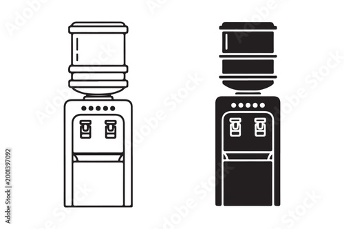 Office water cooler station icon isolated on white background