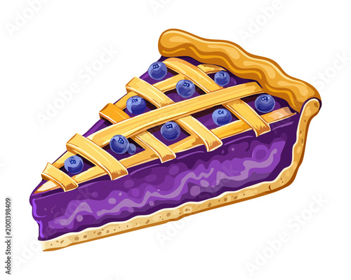 фотографія Deep purple blueberry fruit tart with buttery crust and fresh berry garnish for