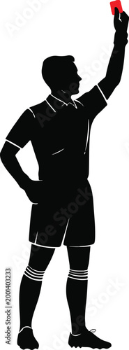 Referee showing red card in soccer game