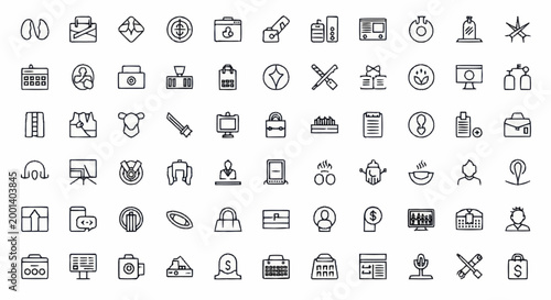 Collection of various business icons.