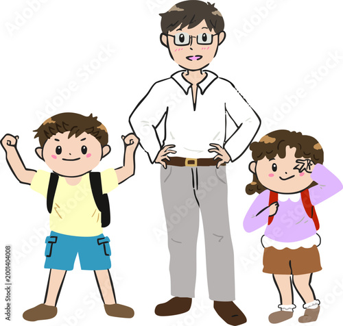 小学校の先生と子ども達