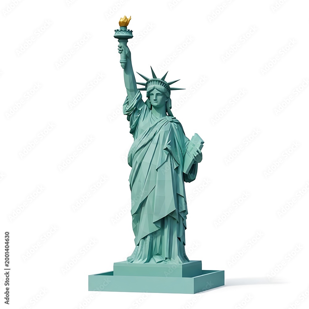 Fototapeta premium The Statue of Liberty stands tall with torch raised high on Liberty Island
