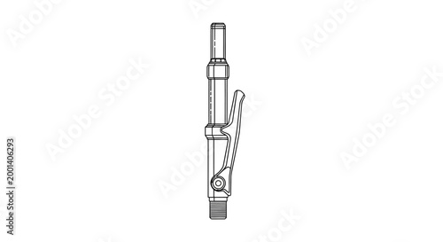 Industrial Pneumatic Air Tool Trigger Mechanism Line Art