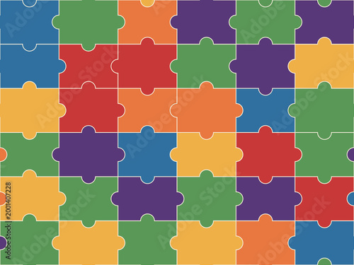 Colorful Puzzle Pieces Tessellation Background
