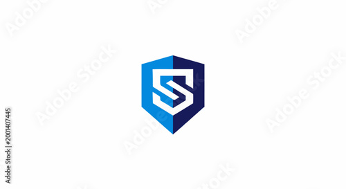 Modern Blue Shield Logo with Letter S for Security.