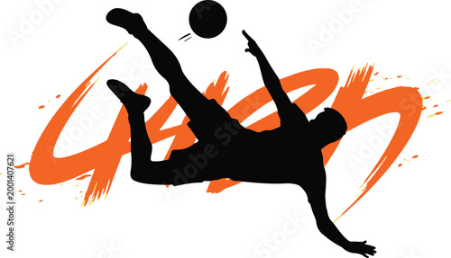 Athlete performing dynamic soccer kick with ball