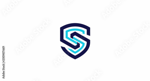 Modern Abstract Shield Logo Design with Letter S Symbol.
