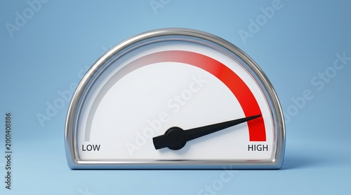 3D Speedometer in Red Zone