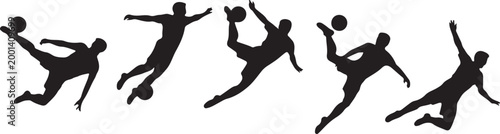 Athletes playing dynamic handball action sequence