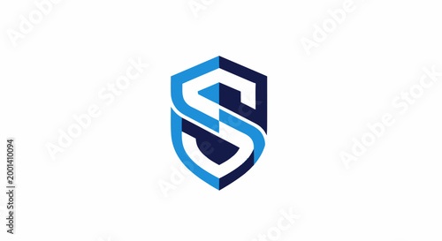 Free Download Modern Blue and White Shield Logo Design for Security and Protection. - GFXLoad