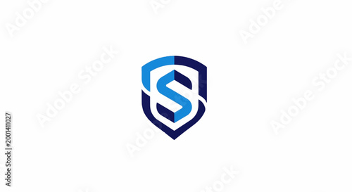 Modern Blue Shield Logo with Letter S in Center.