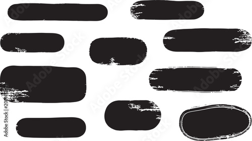 Abstract black brush strokes collection artistic textures and shapes for design projects