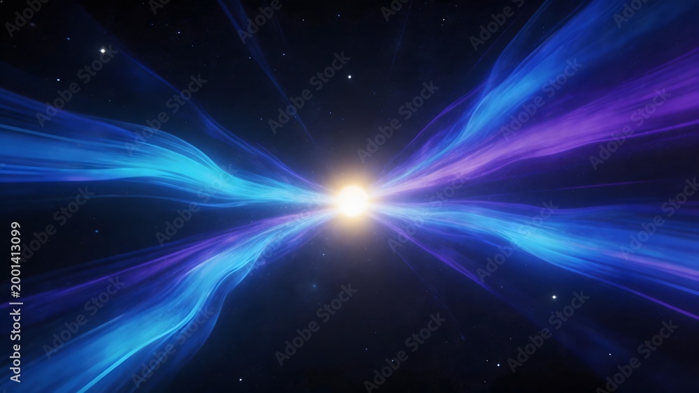 Obraz premium Cosmic light beams in space