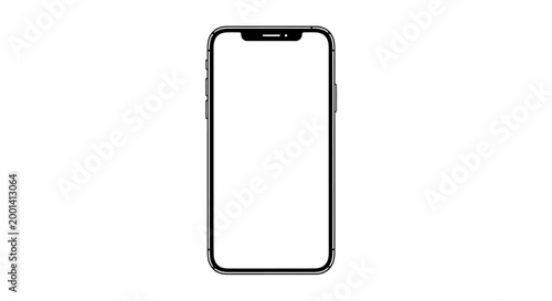 Smartphone device with blank screen.