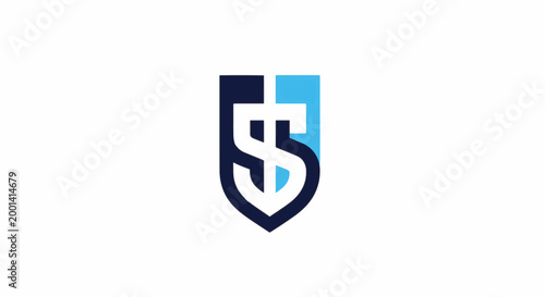 Modern shield logo design featuring the letters S and T.