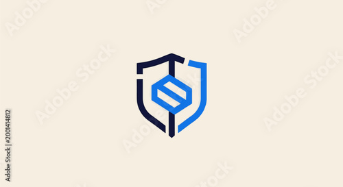 Modern shield logo design representing security and protection concept.