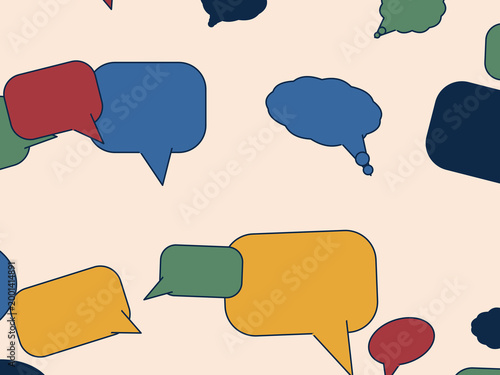 Comic Talk Bubbles Pattern Modern Background