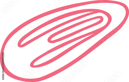 Hairpin pink line art vector icon, doodle hairclip hair accessory, hairgrip or barrette item, girlish fashion hairstyle