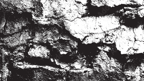 a black and white vintage of cracked concrete scribble effect, old wall background crack vector, grunge texture, Fractured texture ground generativ