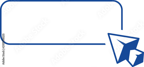 Empty, outlined input field with an arrow cursor, blue.