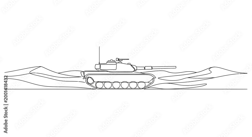 Fototapeta premium Tank military vehicle armored warfare.