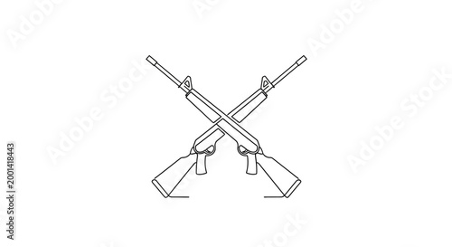 Two crossed rifles in illustration.