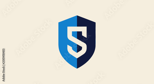 Modern Blue Shield Logo with the Letter S for Security.