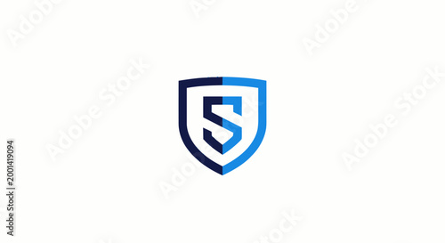 Free Download Modern Blue Shield Logo with the Number Five Inside. - GFXLoad