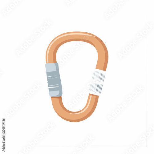 Illustration of a climbing carabiner with screw lock