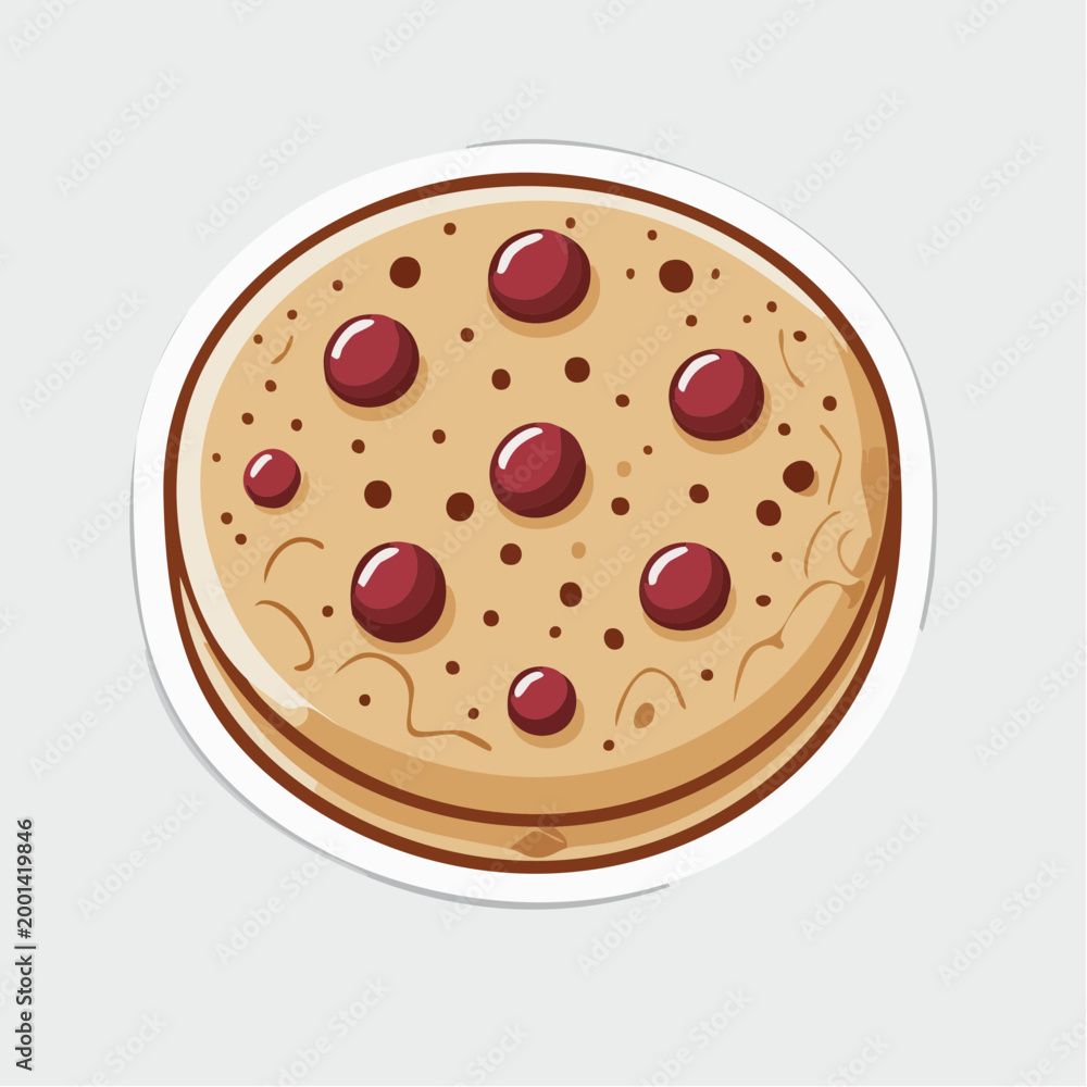 Fototapeta premium Cartoon Cookie with Red Berries
