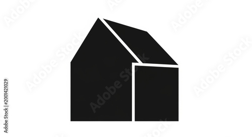 Modern Abstract House Icon Simple Geometric Shape.