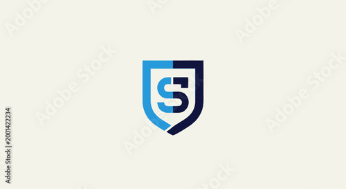Modern Shield Logo Design Featuring Letter S, Secure Protection Concept.