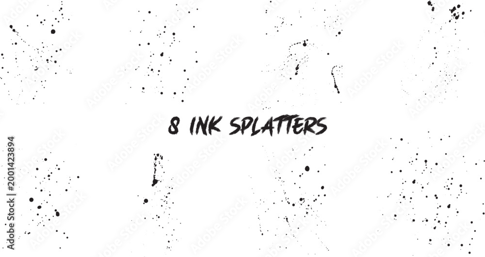 Fototapeta premium Abstract ink stain elements and dirty paint splashes designed for creative graphic projects.