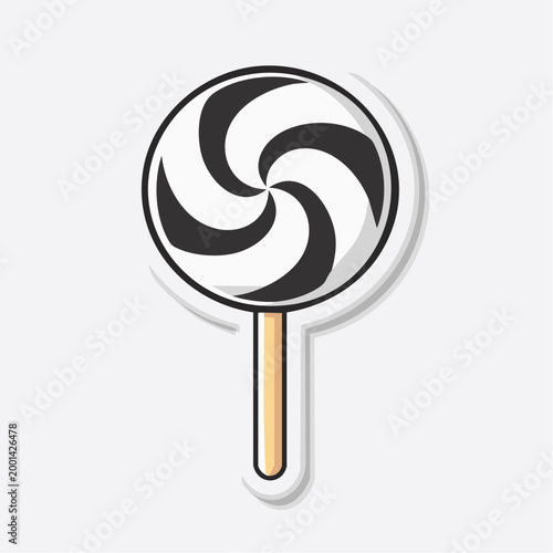Black and White Swirl Lollipop