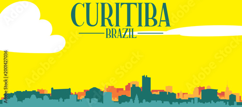 Foto A colourful vector cityscape with sunset tones representing retro minimalist tou
